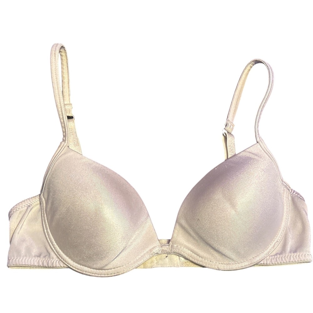 Womens White Underwire Silicone Lift Push Up Bra, Size 34A